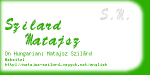 szilard matajsz business card