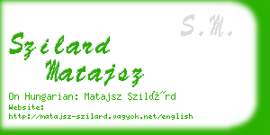 szilard matajsz business card